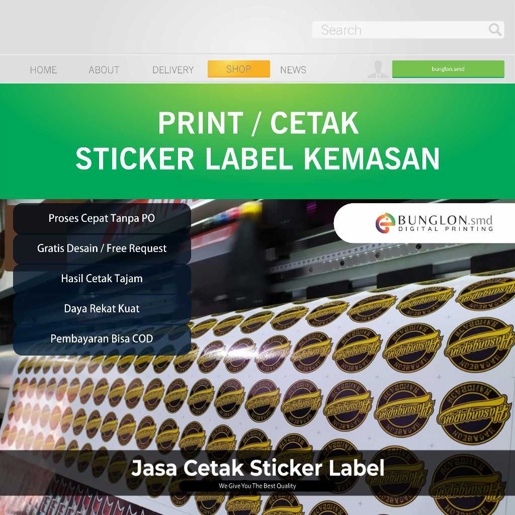 

CETAK STIKER LABEL KEMASAN PRINT STICKER LABEL MAKANAN MINUMAN FREE REQUEST