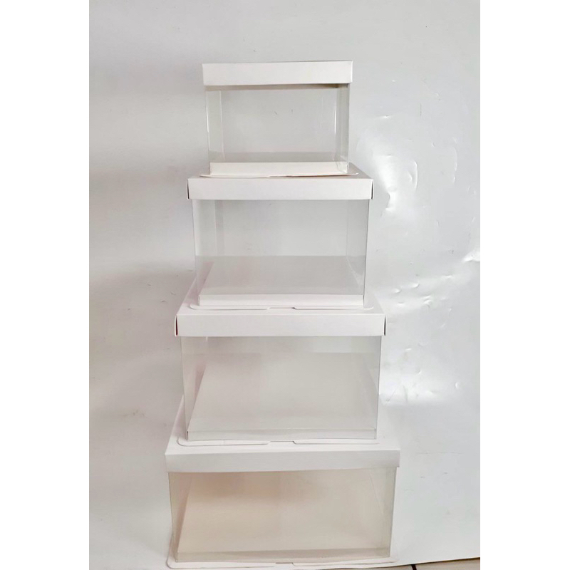 KOTAK MIKA TRANSPARANT / KOTAK PUTIH TUTUP MIKA BENING