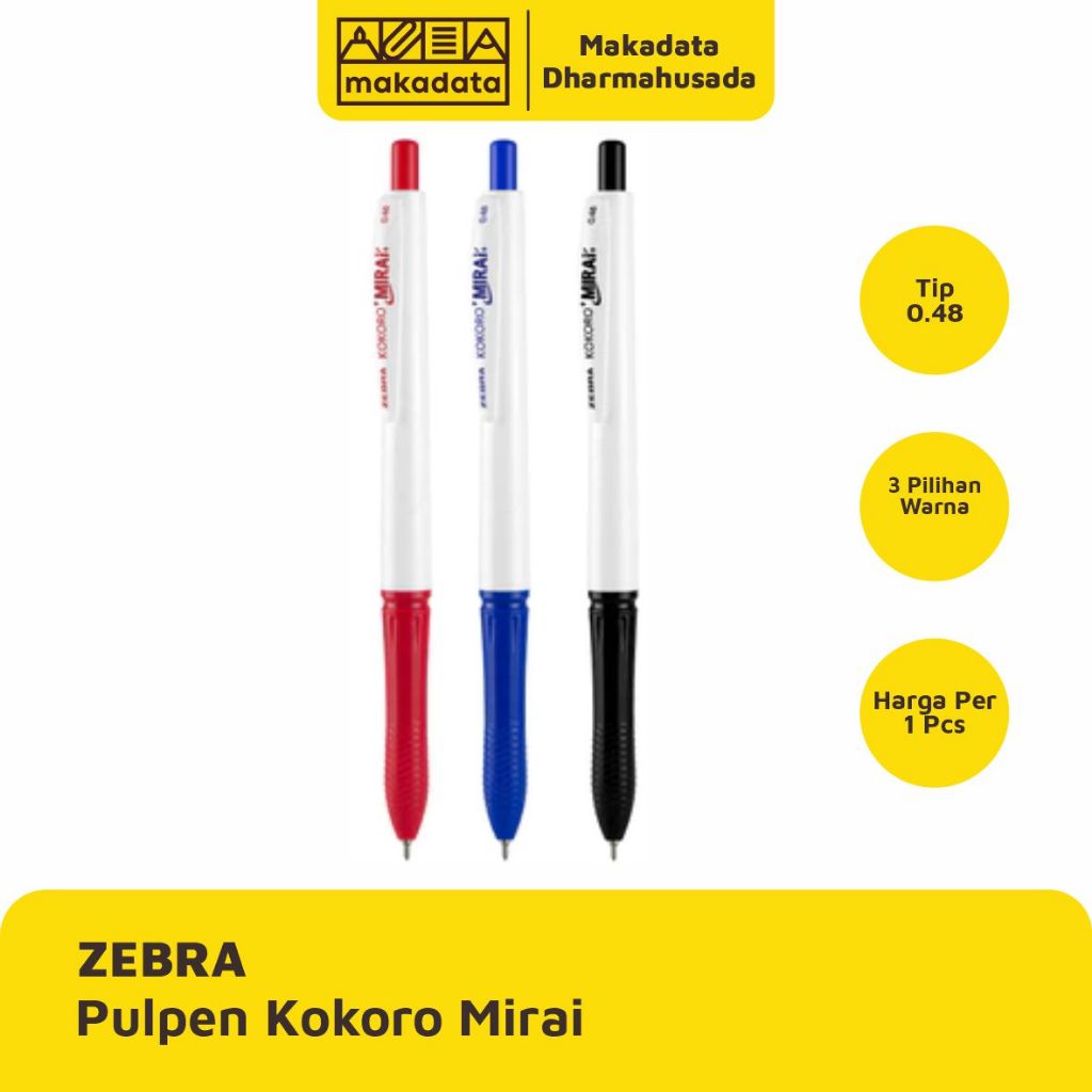 

BALLPOINT | BOLPEN | PULPEN ZEBRA KOKORO MIRAI SUPER SMOOTH 0.48 MM (1 PCS)