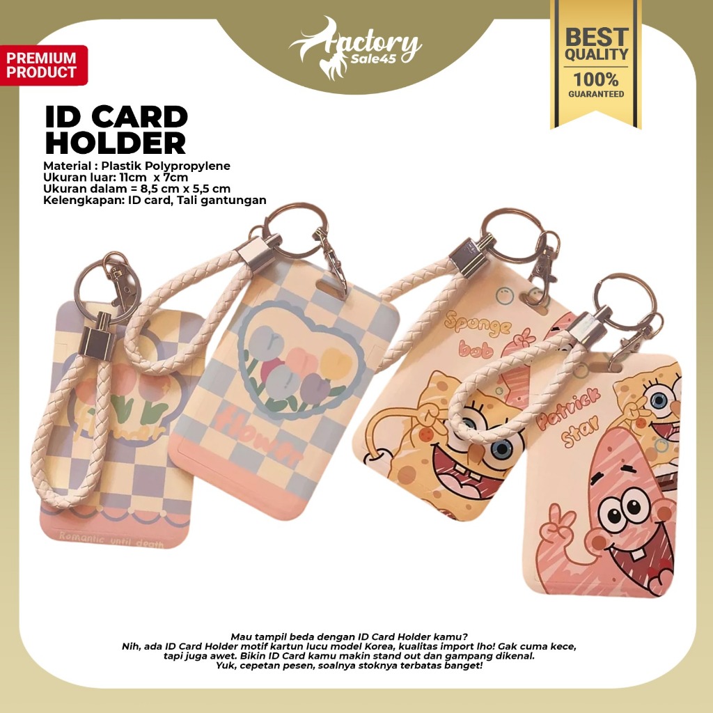 

ID CARD Holder Motif Kartun Lucu Model Korea | Tempat Pelindung Kartu Nama Photocard F1400