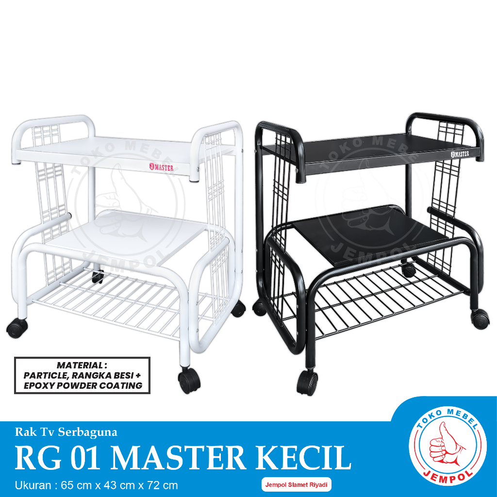 Rak TV RG-01 MASTER KECIL / Rak dorong besi / Meja Serbaguna / Rak TV Roda Minimalis