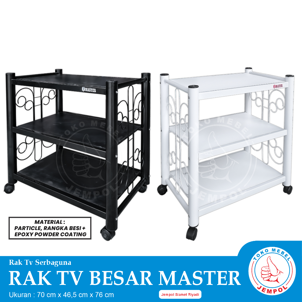 Rak TV MASTER BESAR / Rak dorong besi / Meja Serbaguna / Rak TV Roda / Minimalis