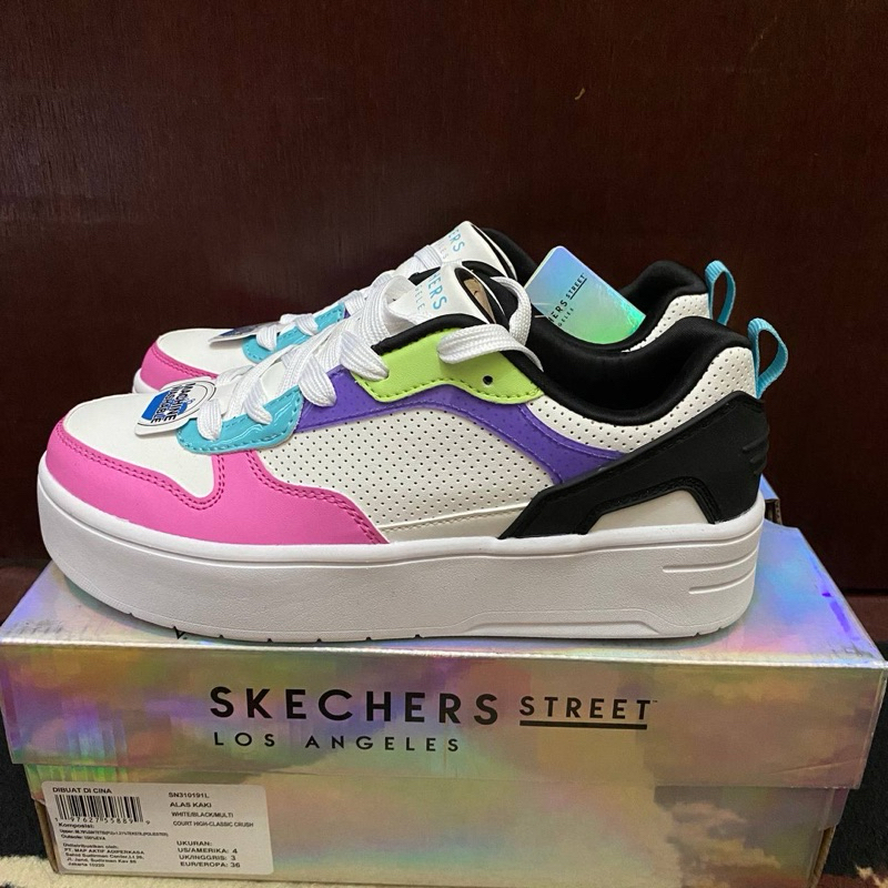 Shoes Skechers los angeles classic crush white black multi 310191