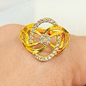 Cincin Emas Wanita Asli 16K(karat)/Cap 700