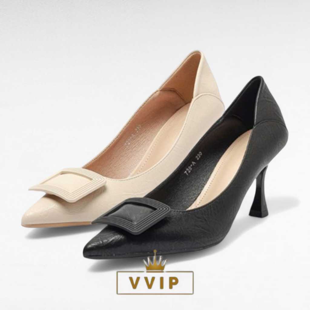 VVIP Sepatu High Heels Wanita Kondangan Hak Tinggi Cewek Polos Kerja Wisuda Premium T-002