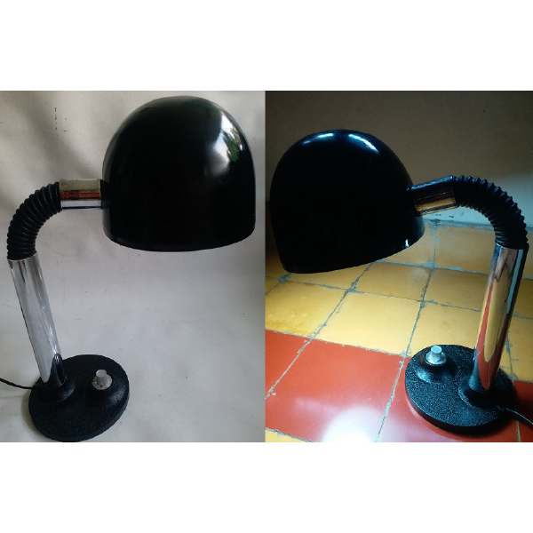 Vintage lampu belajar Dutch design enamel model cobra memakai dimer