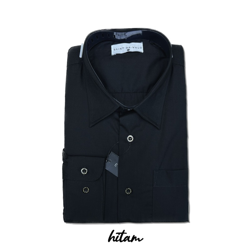 Kemeja Pria Polos Lengan Panjang Katun CVC