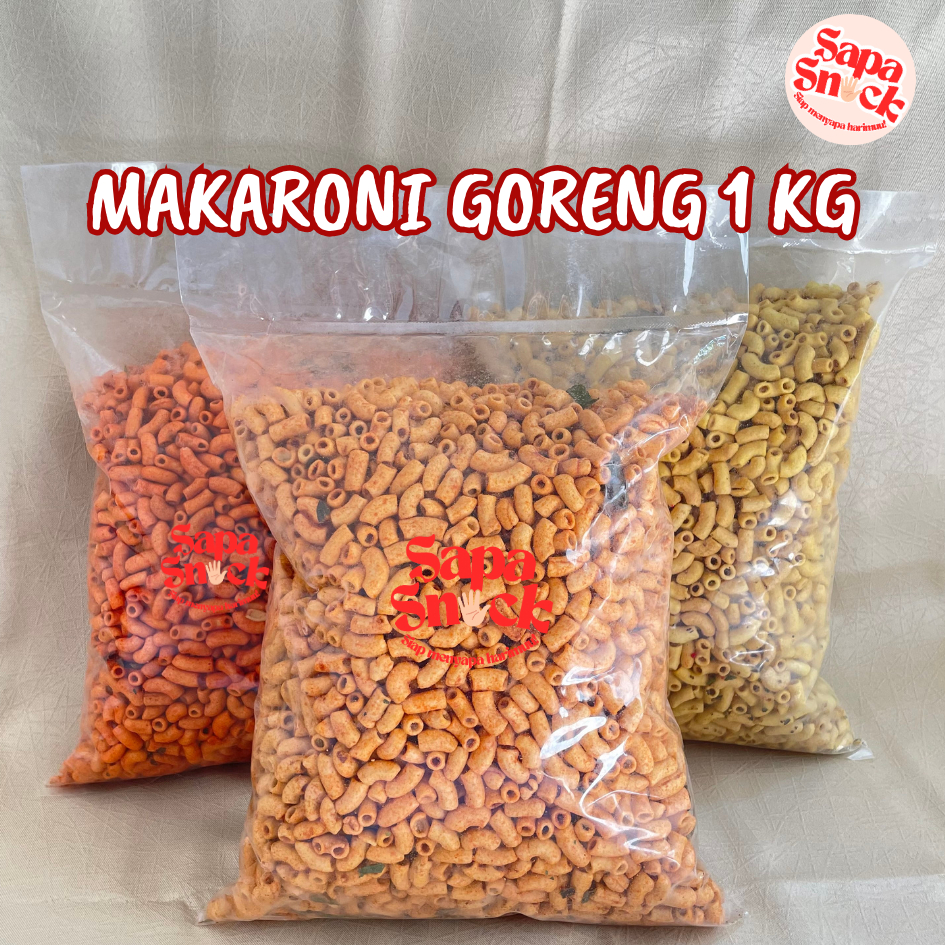 

Makaroni Goreng Bantat 1KG 1000 gram Cemilan Snack Enak Renyah Pedas Gurih Sapa Snack