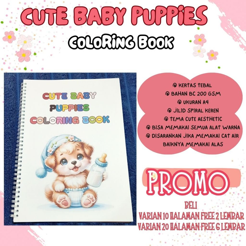 

Lembar Kertas Mewarnai Baby Puppies Isi 20 Lembar 50 Lembar Gambar Yang Berbeda, Lembar Aktivitas Anak Sekolah Paud Dan TK, Coloring Worksheet