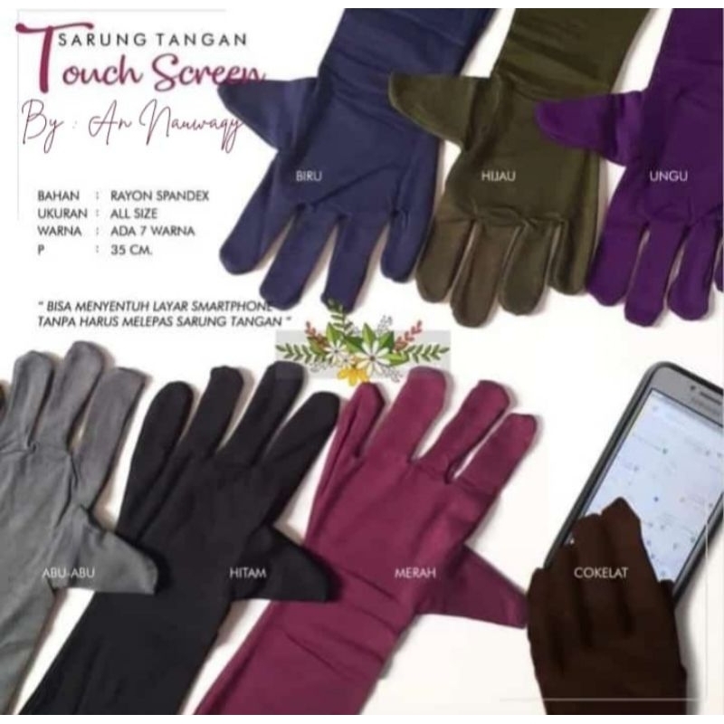 sarung tangan touchscreen anak & dewasa / Kaos tangan muslimah / handsock muslimah