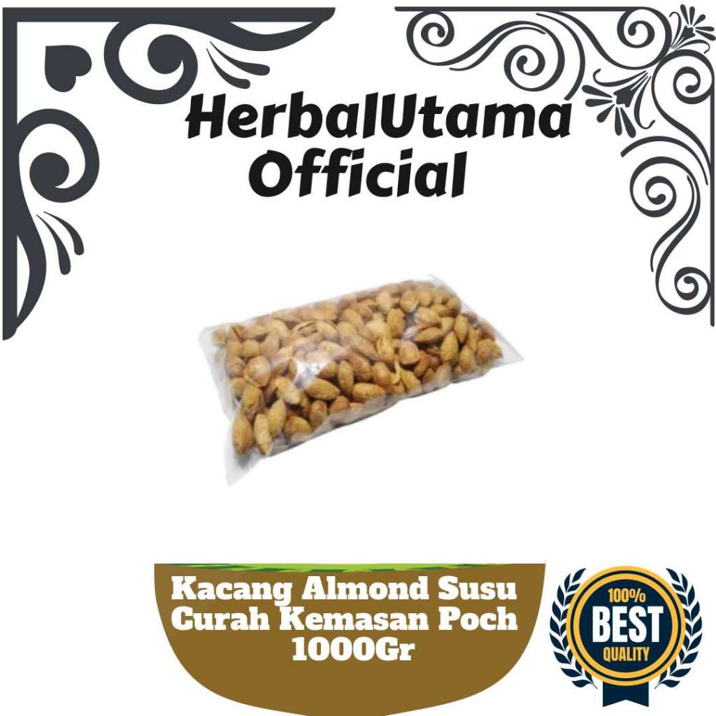 

Kacang Almond Susu/Almon Kulit(PANGGANG)_1000gr Oleh" Haji & Umroh