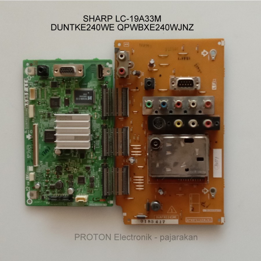 Mainboard LCD TV Sharp LC-19A33M-BK LC 19A33M BK Mesin Matherboard + Tuner board DUNTKE240WE QPWBXE2