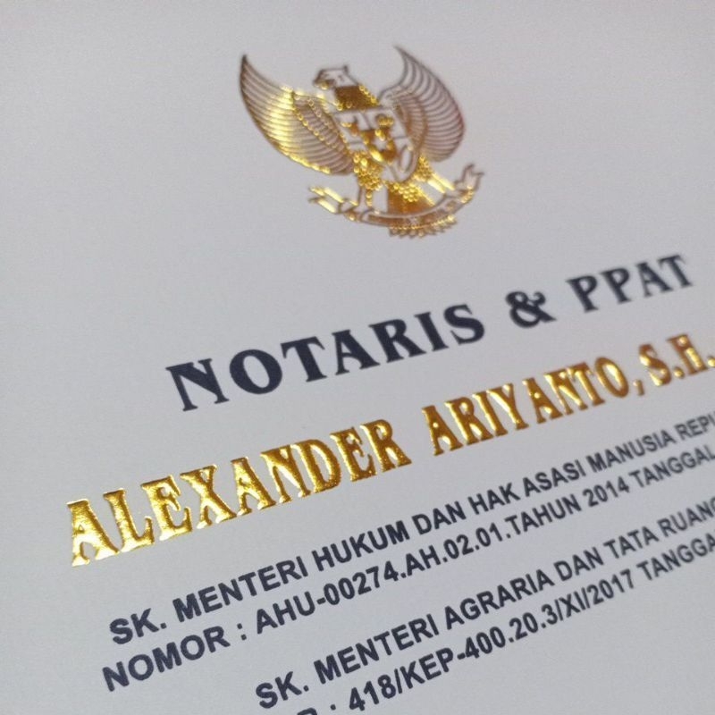 

Custom Kaver Salinan/Kaver lobang/Kaver Akta Notaris