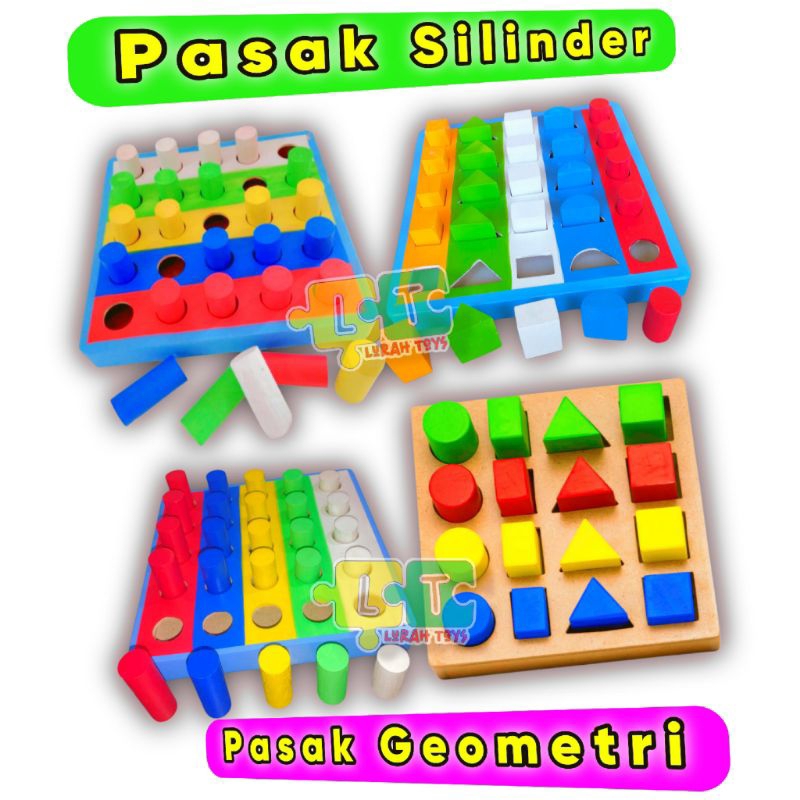 MAINAN EDUKASI PASAK GEOMETRI DAN PASAK SILINDER