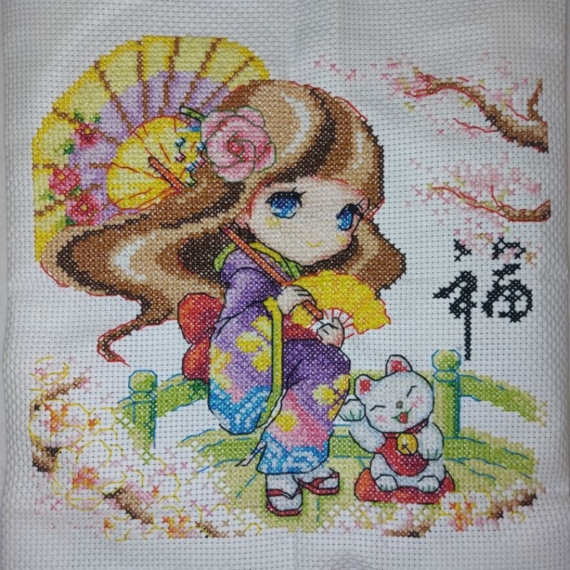cross stitch sulaman kristik sudah jadi cewe perempuan jepang