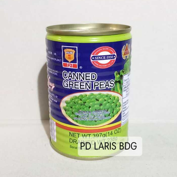 

MALING TTS GREEN PEAS CANNED 397GR (MALING POLONG TTS / KACANG POLONG DALAM AIR GARAM / KACANG POLONG KALENG)