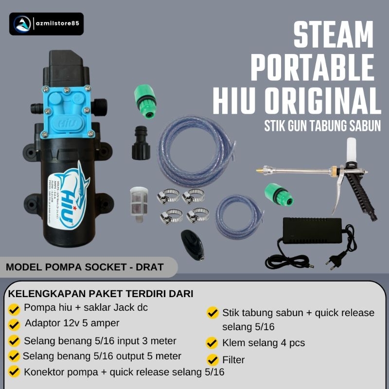 Alat Cuci Motor Mobil Hiu pump stik gun tabung sabun