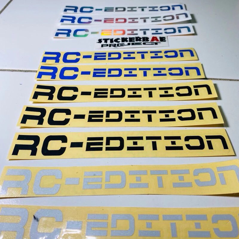 Stiker RC Edition sticker shock depan rcedition sticker cutting motor laptop