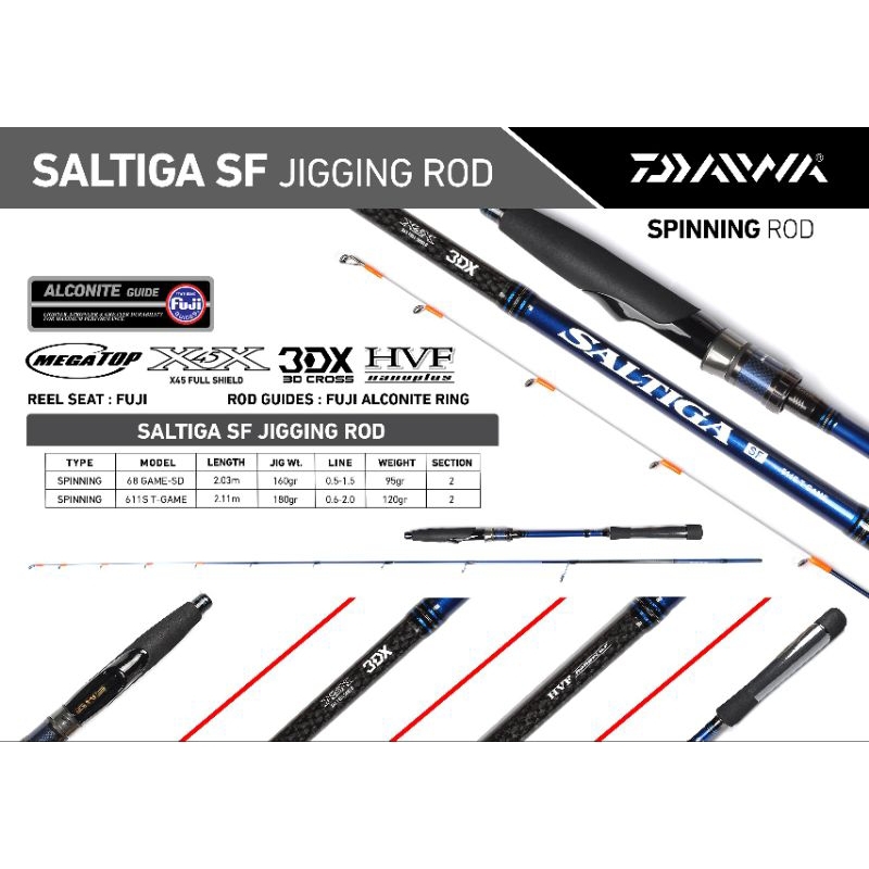 Joran Daiwa SALTIGA SF GAME | SPINNING | OVERHEAD | JIGGING |SAMBUNG 2