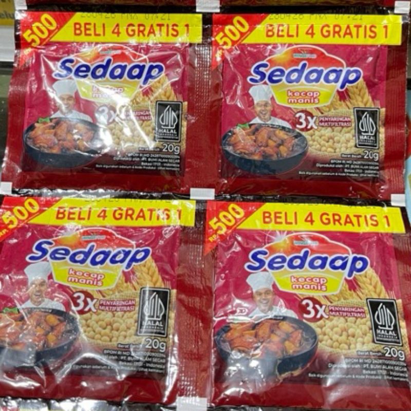 

paket murah 3 renteng (45 pcs) 0Kecap Sedaap 20gr [1 RENTENG ISI 15 PCS]