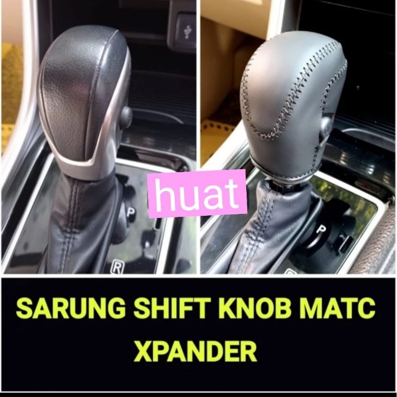 sarung kulit asli cover shift knob tuas matic mitsubishi xpander