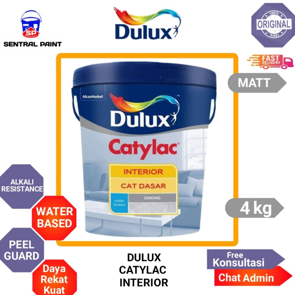 Cat Dasar Dulux Catylac Interior 4kg - Cat Dasar Tembok Dalam Rumah - 4 kg