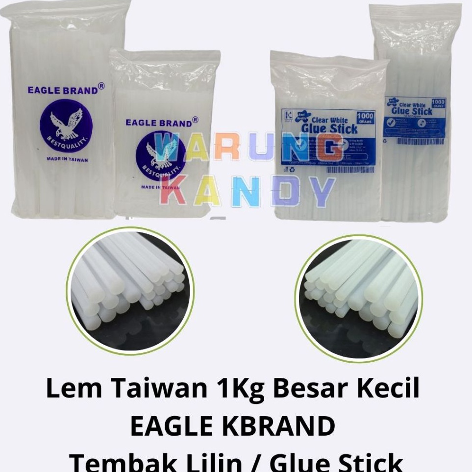 

ART H1S7 Lem Taiwan 1Kg Besar Kecil EAGLE KBRAND Tembak Lilin Glue Stick