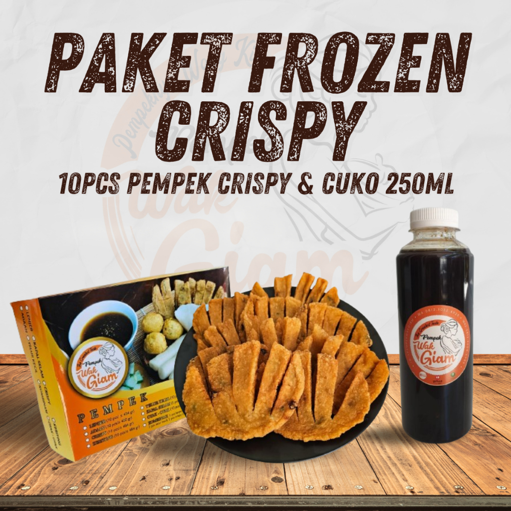 

PWG Paket Frozen Crispy [10pcs Pempek Crispy & Cuko 250ml] - Pempek Wak Giam Palembang 100% Ikan Tenggiri Asli