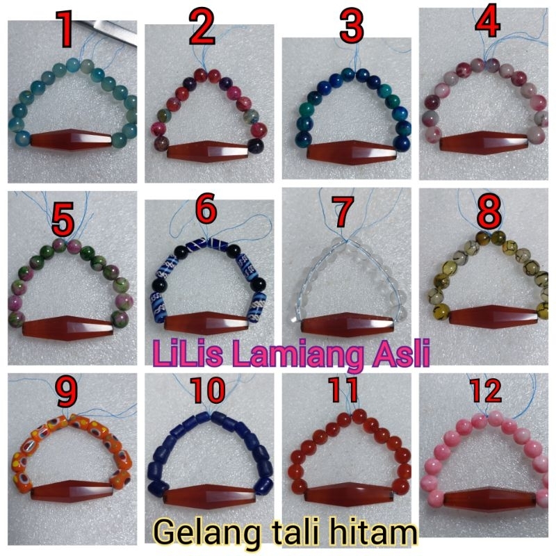 GELANG LILIS LAMIANG ASLI KHAS DAYAK TALI HITAM MODEL SIMPEL SATU WARNA
