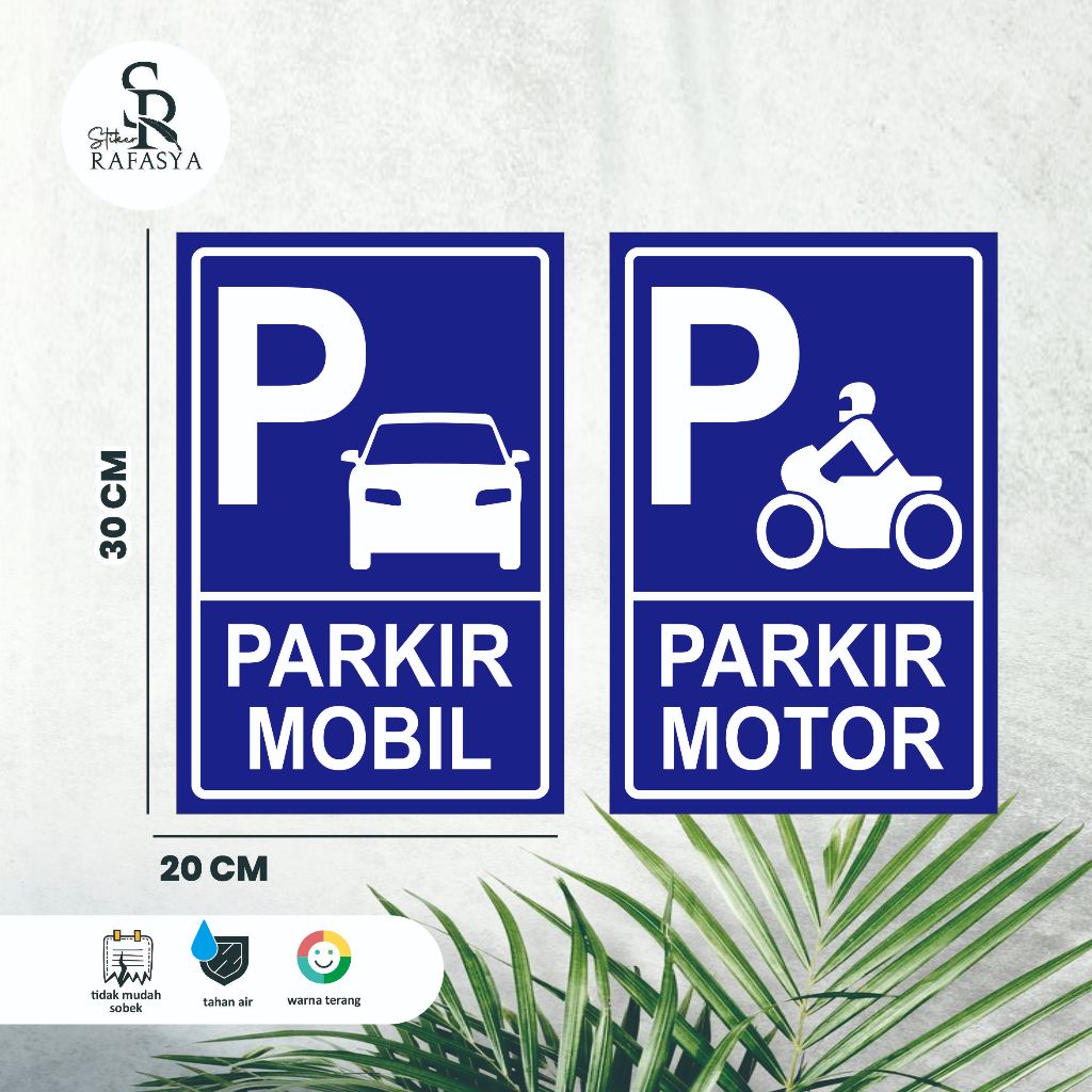 

Stiker Parkir Mobil / Stiker Parkir Motor / Parkir Kendaraan Ukuran 20x30cm + Dilaminasi Glosy