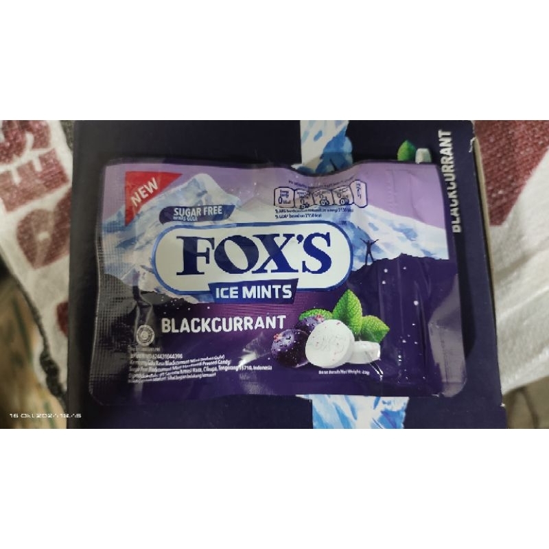 

permen foxs ice mint blackcurrant 25gr 1 box isi 12 pcs