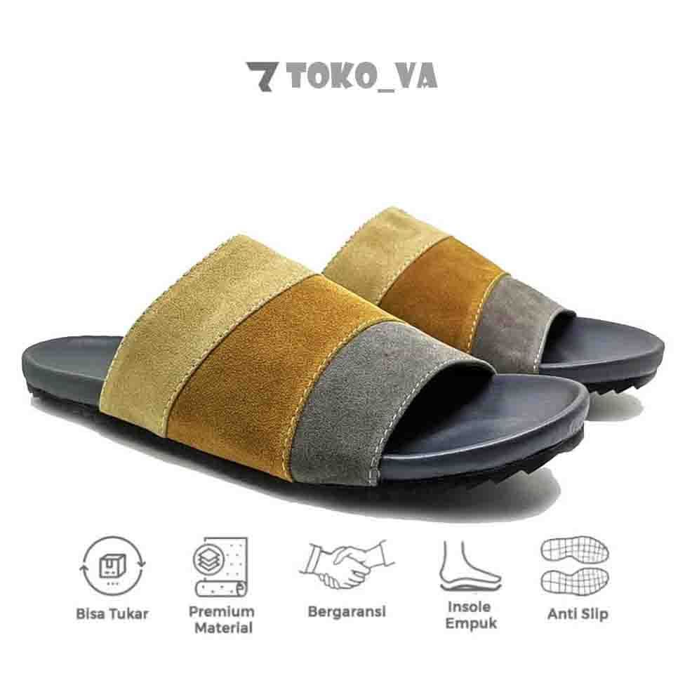 Sandal Pria Ukuran Big Size 43 44 45 46 47 48 49 / Sendal Slide Casual Remaja Ukuran Kaki Jumbo Besa