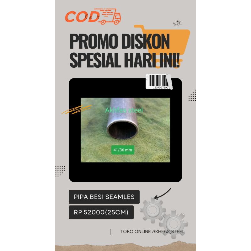 Pipa Besi seamles Od 41 Id 36mmx25cm