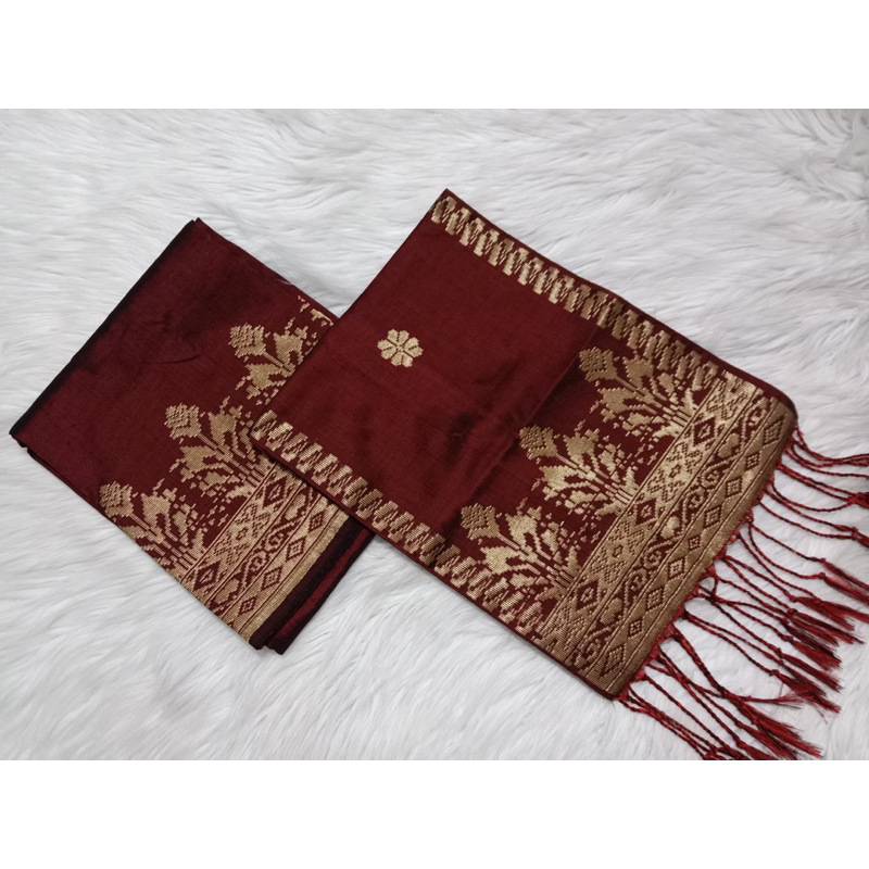 Songket silungkang warna merah hati