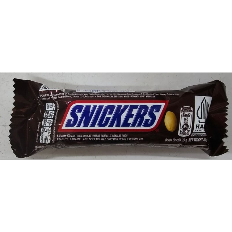 

Snickers Coklat Bar 35g - Berbasis Kacang, Karamel&Nougat Lembut Bersalut Coklat Susu