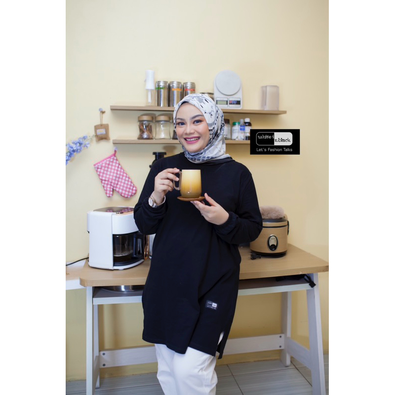 TERLARIS Atasan Kaos Polos Tunik Wanita Cotton Tebal Lembut