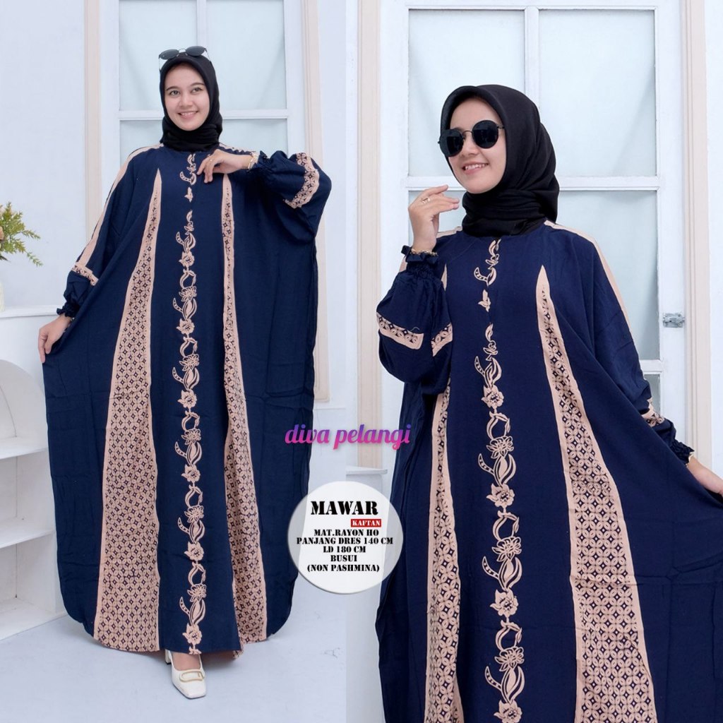 Mawar Kaftan Mewah Baju Wanita Muslim Super Jumbo Baju Lebaran Terbaru