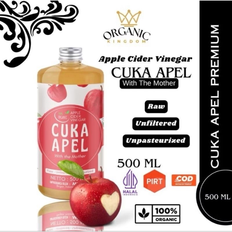 

cuka apel organic apple cider vinegar keto diet detox pelangsing penurun berat badan 500ml