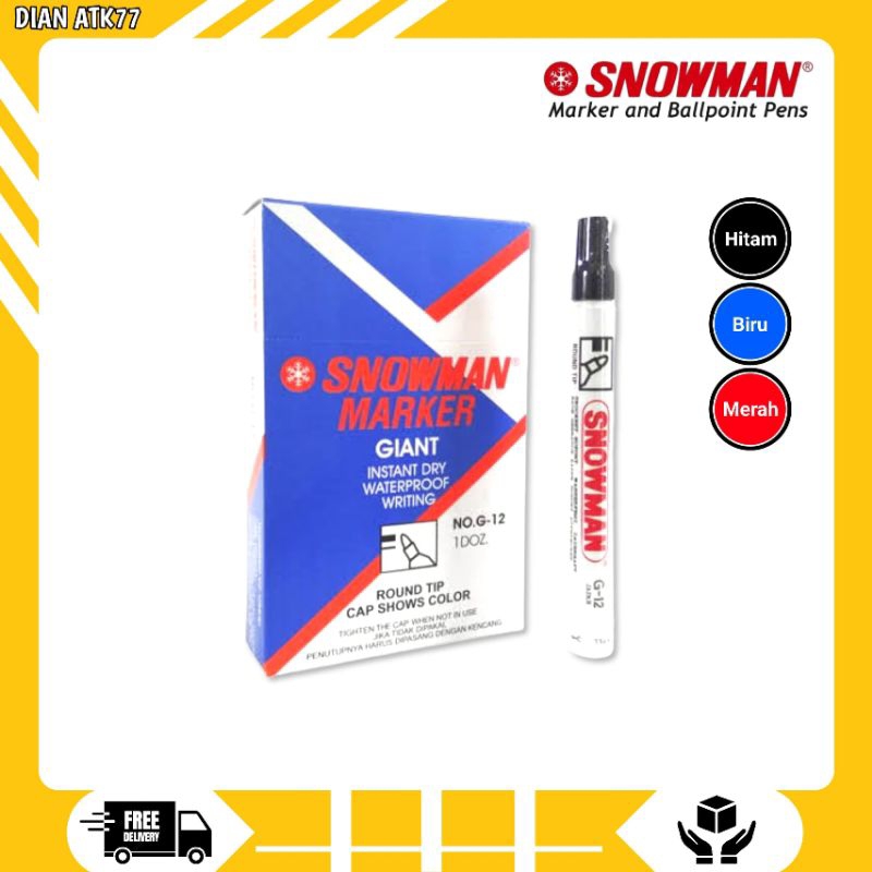 

Spidol Snowman Permanen G-12 [1 Pcs] Spidol Snowman Marker