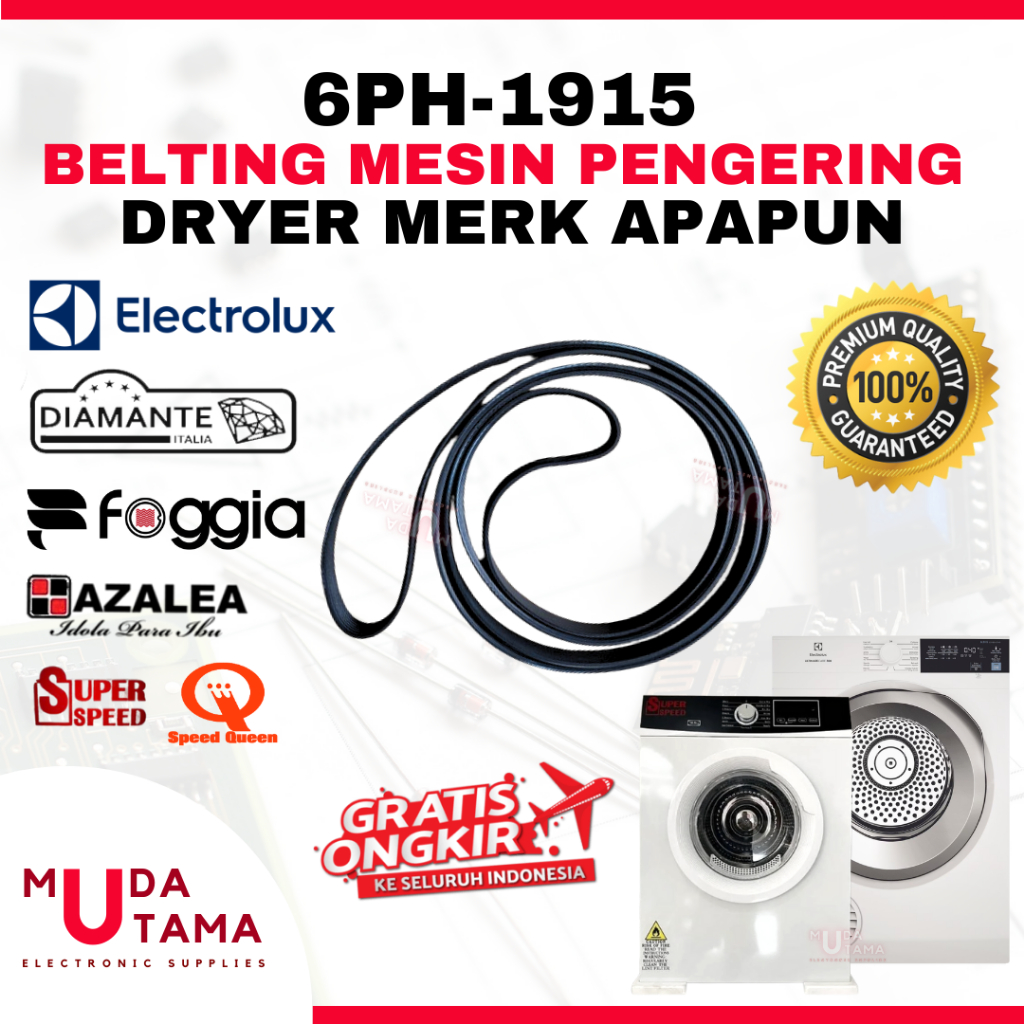 KARET MESIN PENGERING 6PH-1915 BAGUS / COCOK UNTUK SEMUA MERK | BELTING DRYER 6PH 1915 | VANBELT DRY