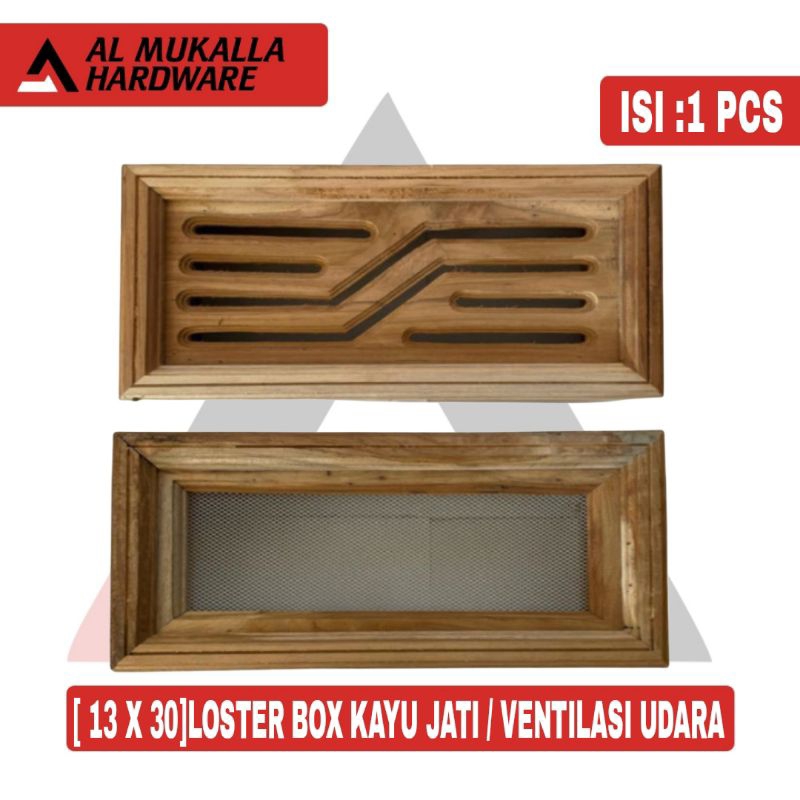 [ 13 X 30 ] Loster Box Kayu Jati | Ventilasi Udara Kawat Nyamuk