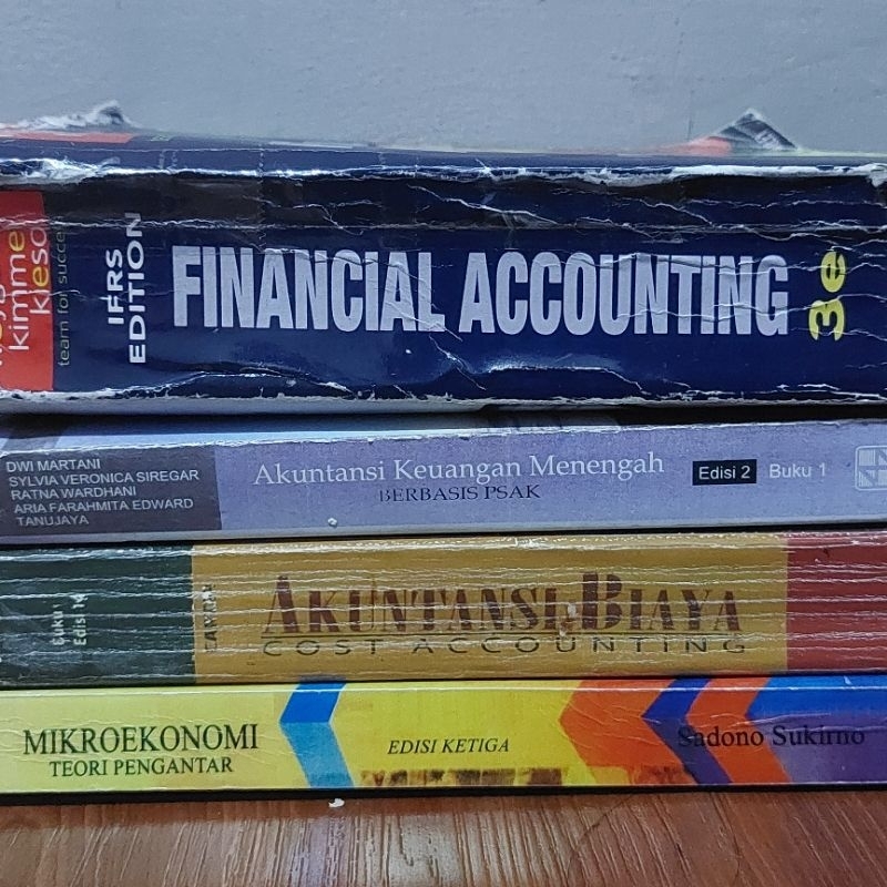 preloved buku akuntansi financial accounting, akuntansi biaya, akuntansi menengah, mikro ekonomi