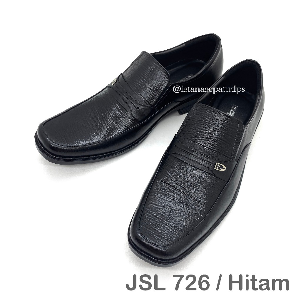 Sepatu Pantofel Kulit Pria Ferucci JSL 726, Hitam, Nyaman dipakai