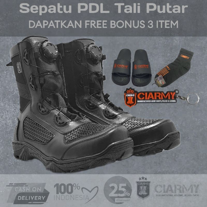 Sepatu PDL Putar Kulit Asli Merk Ciarmy Type C-01DTF