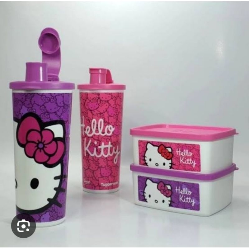 Hello Kitty/Hello Kitty Tupperware/Hello Kitty breaktime/bekal Tupperware/bekal sekolah/Tupperware u