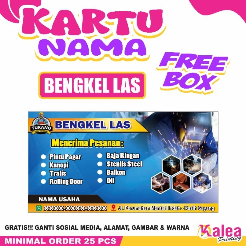 

Cetak Kartu Nama Bengkel Las Custom