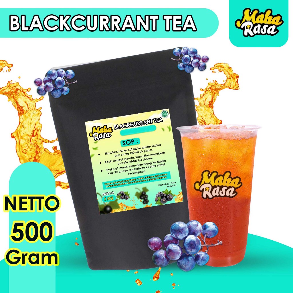 

[MAHA RASA] BLACKCURRANT TEA / BUBUK MINUMAN KEKINIAN INSTAN PREMIUM 500gr