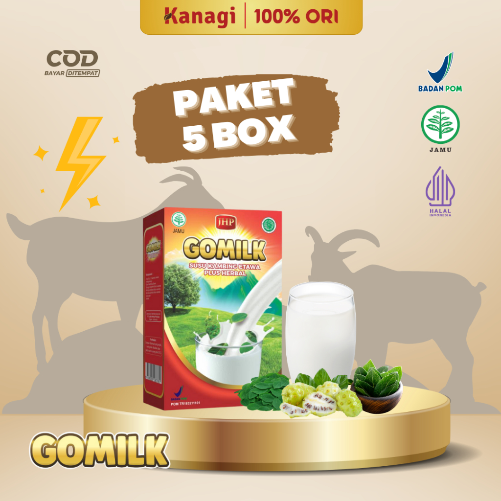 

[PAKET 5 BOX] Gomilk Susu Kesehatan untuk Daya Tahan Tubuh dengan Susu Kambing Etawa Murni