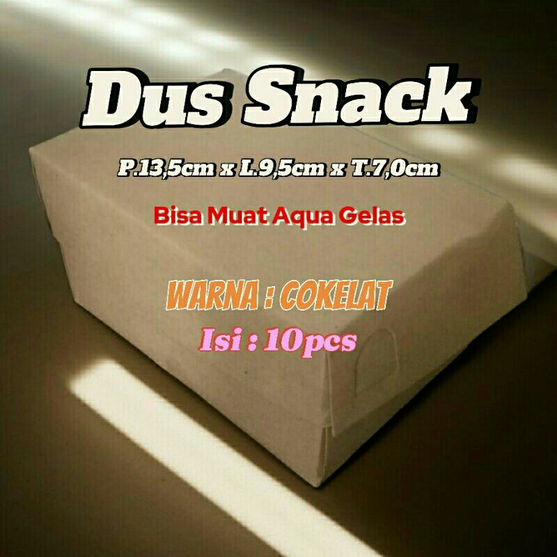 

Dus snack kraft 14x10x7cm muat aqua gelas dus bolu dus donat kotak kue paket isi 10pcs