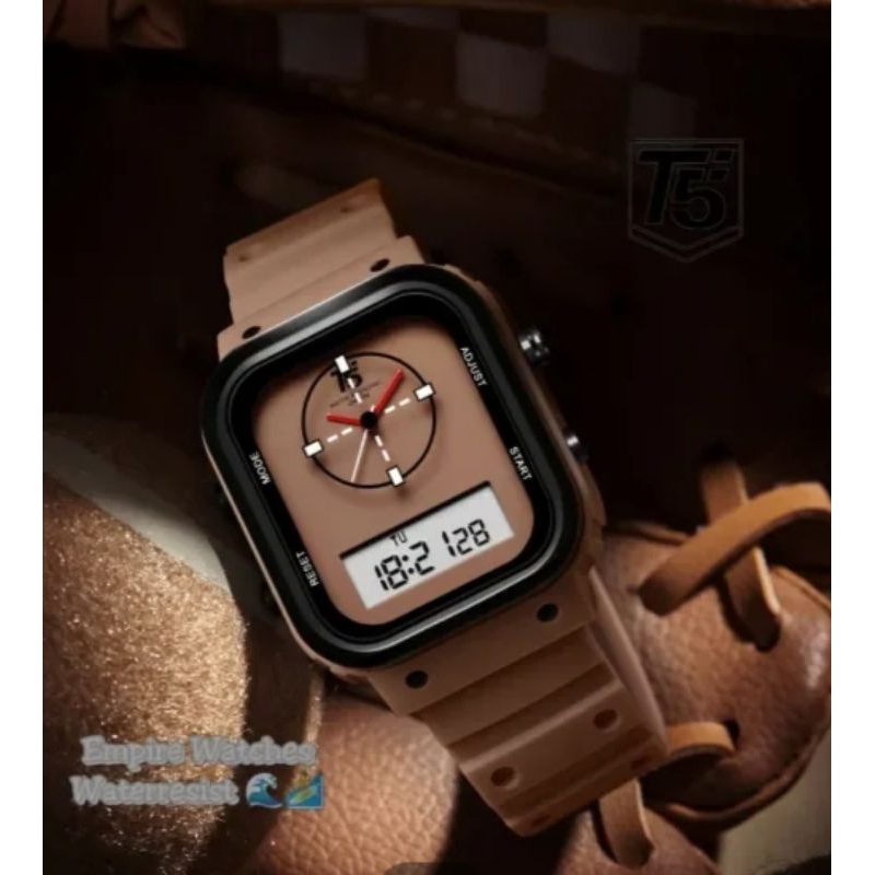 Empirewatches jam tangan T5 H4022G pria/cowok analog digital crono dan tanggal aktif warna kuning co